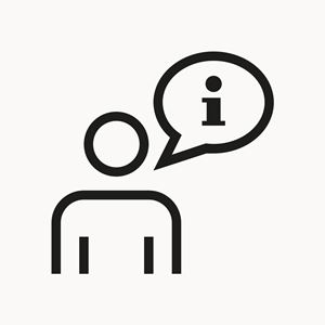 Icône: personne avec bulle d’information
