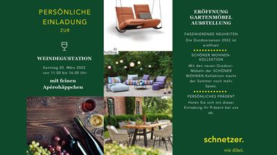 Invitation personnelle publipostage par carte postale Möbel Schnetzer 